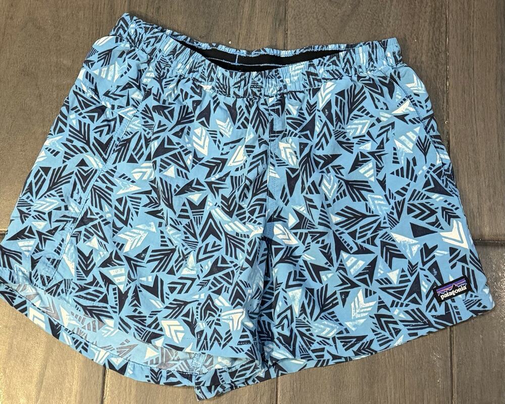 Patagonia Barely Baggies Shorts Nylon Blue Lightweight Geometric Women's XS
